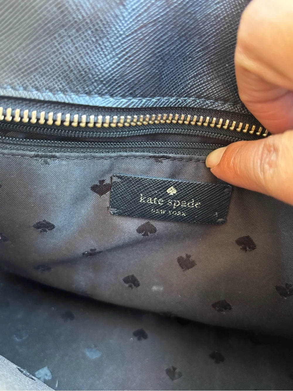 kate spade Black Saffiano Leather Crossbody with Gold Logo